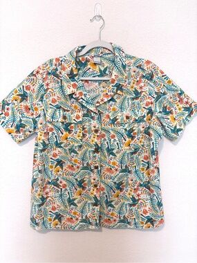 Duluth Trading Co Artisan Hemp Untucked Camp Shirt Women’s Large Boxy Casual